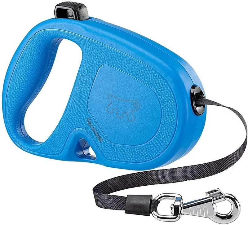 Ferplast ▫️ Trela retrátil para cães de grande porte Flippy One Tape L, trela extensível de 5 m, máx. 50 kg, azul