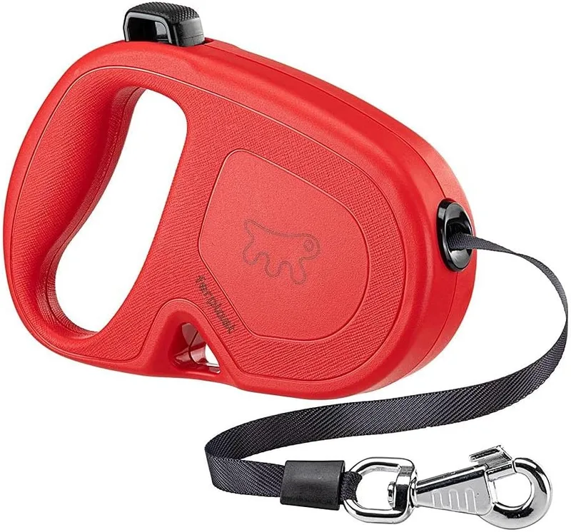 Ferplast ▫️ Trela retrátil para cães de grande porte Flippy One Tape L, trela extensível de 5 m, até 50 kg, vermelha