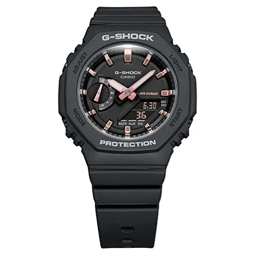 Casio ▫️ Relógio de quartzo unissexo, 46,00 mm, com mostrador analógico-digital preto e bracelete em resina preta GMA-S2100-1AER 2