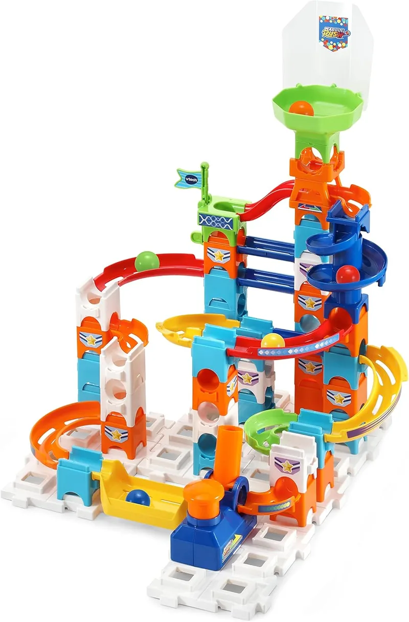 VTech ▫️ Conjunto Marble Rush Adventure S100, Circuito interativo de bolinhas para crianças a partir dos 4 anos, versão ESP