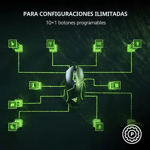 Razer ▫️ Basilisk V3 - Rato para jogos personalizável com fio (10+1 botões programáveis, roda inclinável Hyperscroll, 11 zonas de iluminação, interruptores óticos, sensor ótico) Preto 2