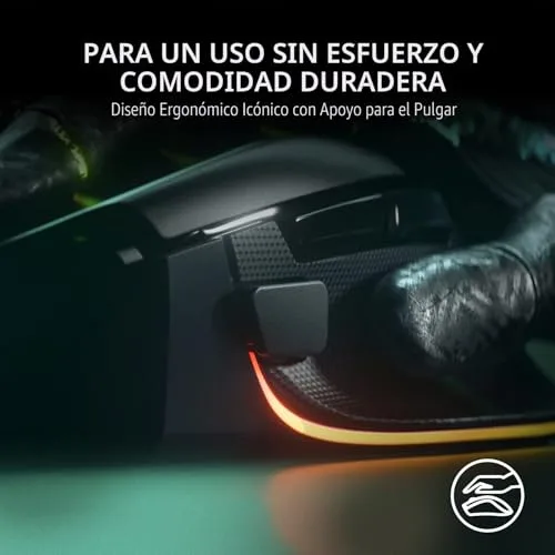 Razer ▫️ Basilisk V3 - Rato para jogos personalizável com fio (10+1 botões programáveis, roda inclinável Hyperscroll, 11 zonas de iluminação, interruptores óticos, sensor ótico) Preto 5