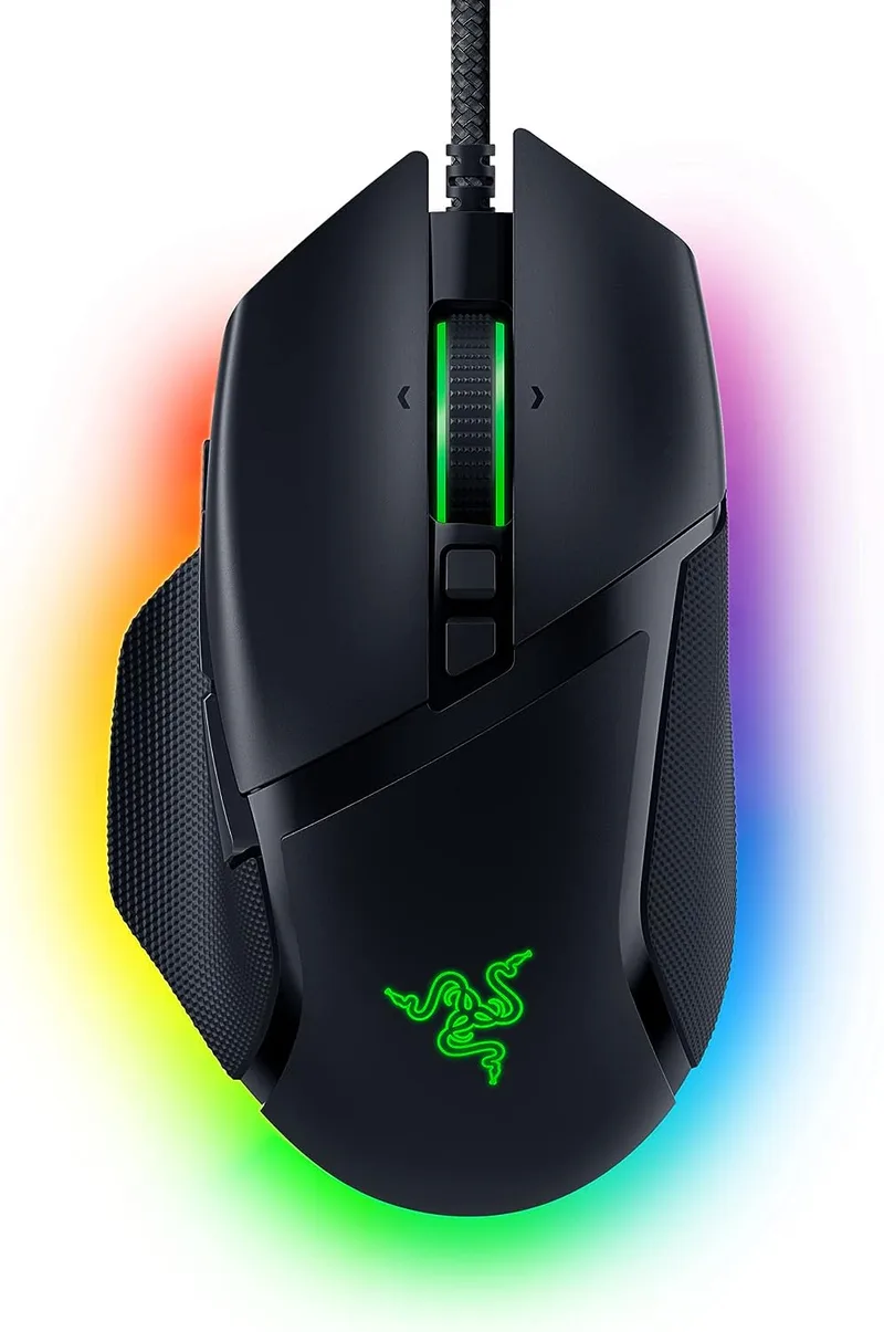 Razer ▫️ Basilisk V3 - Rato para jogos personalizável com fio (10+1 botões programáveis, roda inclinável Hyperscroll, 11 zonas de iluminação, interruptores óticos, sensor ótico) Preto