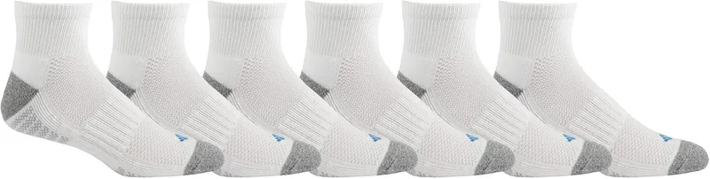 Columbia ▫️ Meias 1/2 Cushion Quarter Arch Support Poly Blend, 6 pares de meias para homem