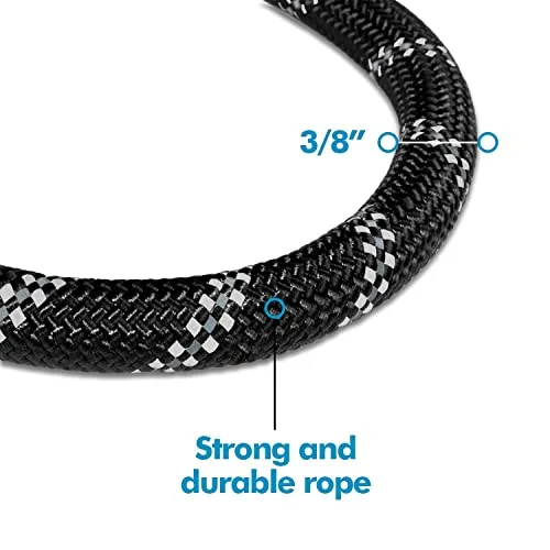Edipets ▫️ Trela para cães, Trelas para cães, para cachorros, cães pequenos, médios e grandes, 1,2 m, 1,5 m, 2,2 m, Trela para treino de cães (120 cm, preta) 2