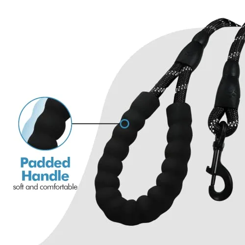 Edipets ▫️ Trela para cães, Trelas para cães, para cachorros, cães pequenos, médios e grandes, 1,2 m, 1,5 m, 2,2 m, Trela para treino de cães (120 cm, preta) 3