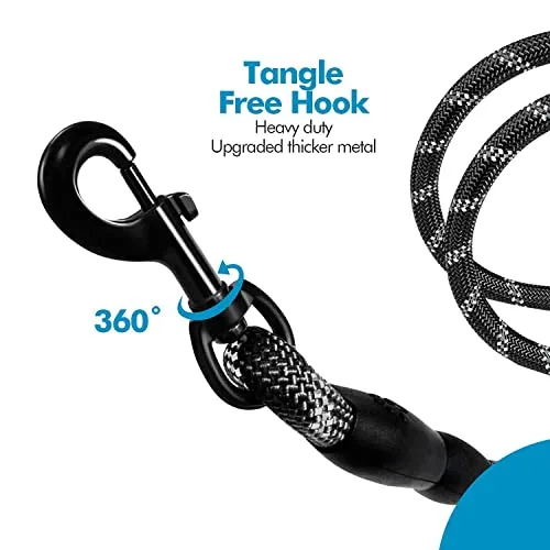Edipets ▫️ Trela para cães, Trelas para cães, para cachorros, cães pequenos, médios e grandes, 1,2 m, 1,5 m, 2,2 m, Trela para treino de cães (120 cm, preta) 4