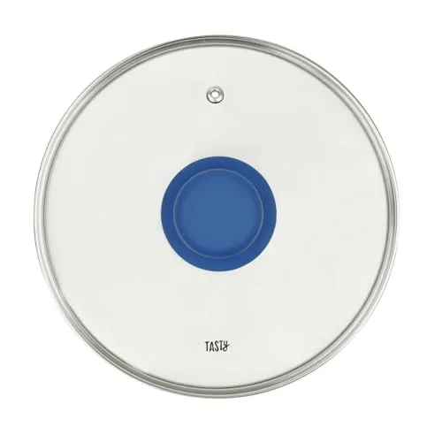 Tasty ▫️ Panela com dosador de óleo e tampa de vidro, Ø20 cm, alumínio prensado com revestimento antiaderente, lavável na máquina de lavar louça, cor azul e cinzenta 7