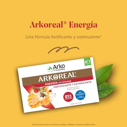 Arkopharma ▫️ Arkoreal Geleia Real, Energia, Ginseng, Própolis, Acerola – 20 ampolas 3