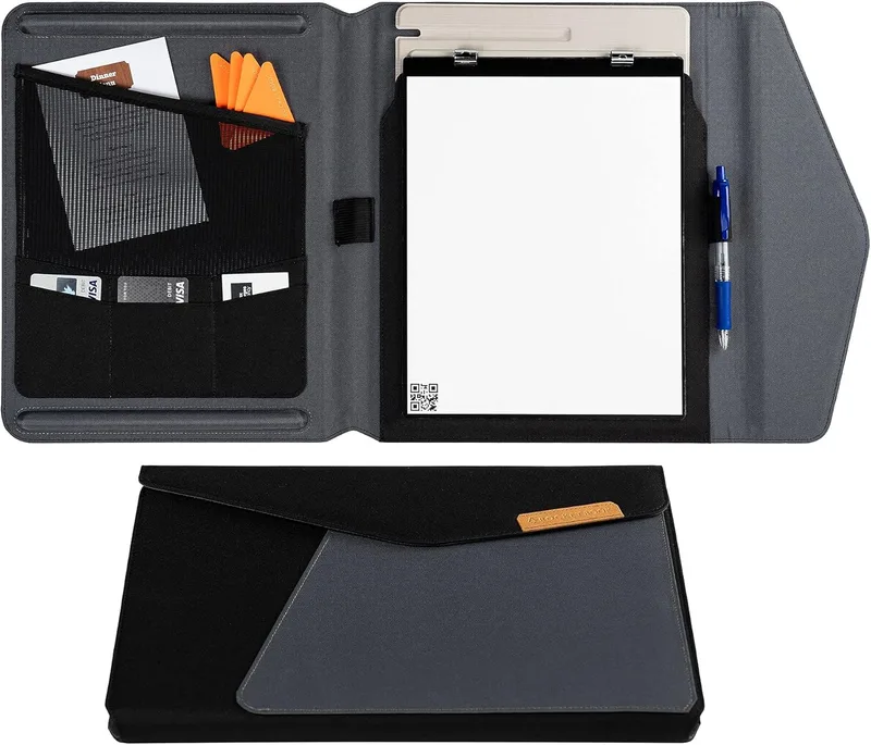 Rocketbook ▫️ Capa Orbit Letter Capsule - Capa 100% reciclável com suporte para caneta, fecho magnético e arrumação interior - Capa preta-ORB-L-CGN