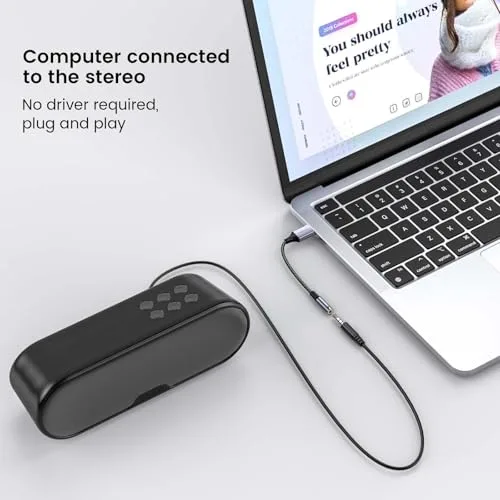 MOSWAG ▫️ Adaptador de áudio com placa de som externa USB-A para conector auxiliar estéreo de 3,5 mm. Compatível com auscultadores, PC, computador portátil, Linux, computador de secretária e PS4 5