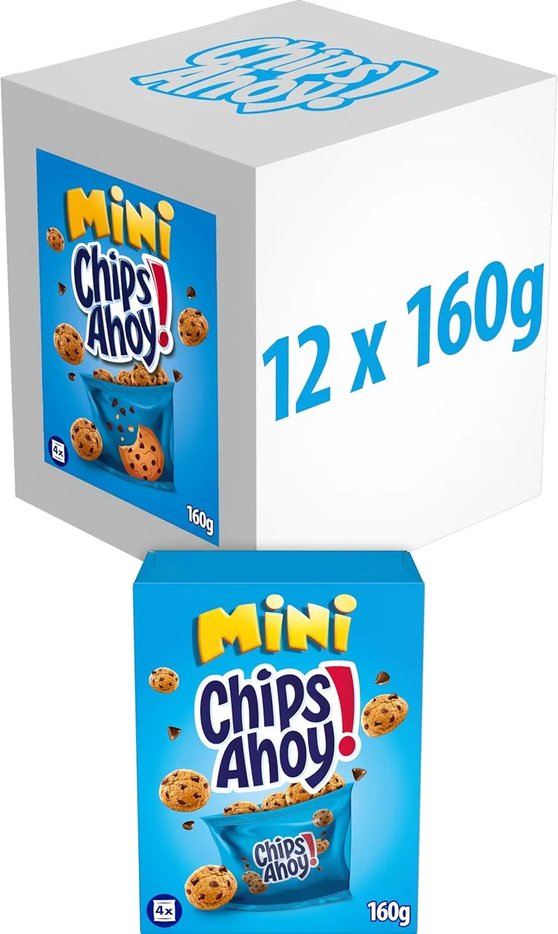 Chips Ahoy! ▫️ Chips Ahoy Mini Cookies, Batatas Fritas de Chocolate Doce, Embalagem 12 Saquetas x 160g