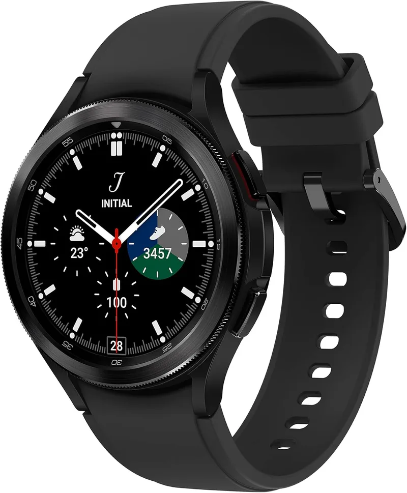 Samsung ▫️ Galaxy Watch4 Classic, Smartwatch Runde Bluetooth, Wear OS, drehbare Lünette, Fitnessuhr, Fitness-Tracker, 46 mm, Preto