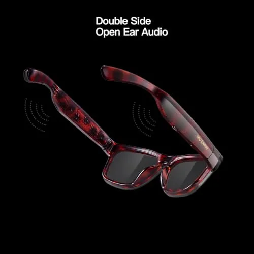 OhO sunshine ▫️ Óculos de sol com áudio Bluetooth óculos desportivos leves com design aberto, 10 horas de autonomia, UV400 ANSI Z87.1, controlo por voz 3