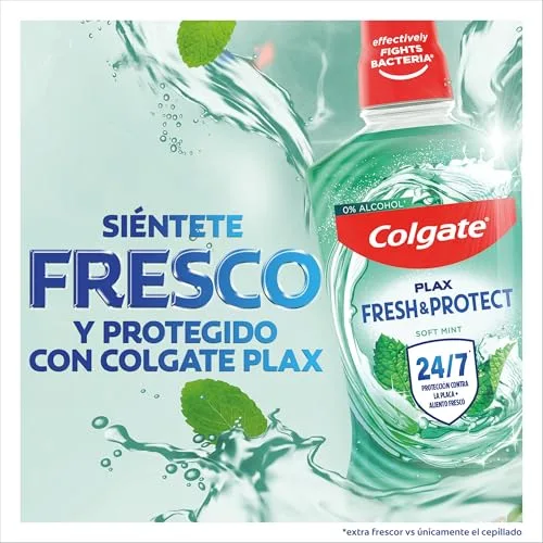 Colgate ▫️ Enxaguante bucal Plax Multiproteção, embalagem de 3 x 500 ml - Enxaguante bucal com flúor - Elimina a placa bacteriana e proporciona proteção durante 24 horas - Hálito fresco 3