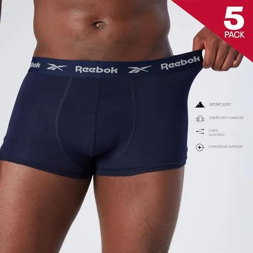 Reebok ▫️ Fato de banho Boyes para homem (pacote de 5) 7