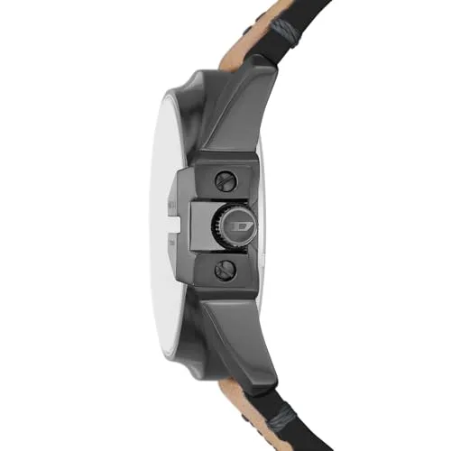 Diesel ▫️ Relógio da série Master Chief para homem, movimento com três ponteiros e data, com bracelete em aço inoxidável ou pele 2