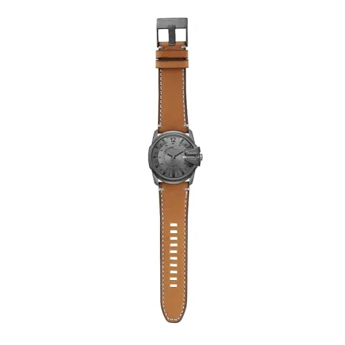 Diesel ▫️ Relógio da série Master Chief para homem, movimento com três ponteiros e data, com bracelete em aço inoxidável ou pele 6