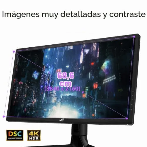 ASUS ▫️ DSC ROG Strix XG27UQR - Monitor para jogos de 27 polegadas, 4K (3840 x 2160), 144 Hz, DSC, Display HDR 400, DCI-P3 90%, Adaptive Sync 2