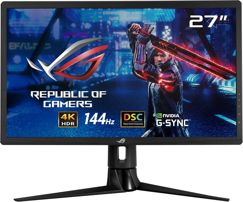 ASUS ▫️ DSC ROG Strix XG27UQR - Monitor Gaming de 27 polegadas, 4K (3840 x 2160), 144 Hz, DSC, Ecrã HDR 400, DCI-P3 90%, Sincronização Adaptativa