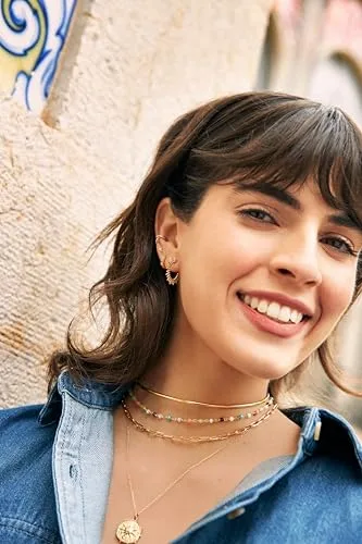 SINGULARU ▫️ Brincos Pebbles Sun - Brincos em latão com acabamento banhado a ouro de 18 quilates ou ródio - Brincos de argola com fecho de porca de pressão - Joias para mulher 6