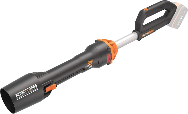 WORX ▫️ WG543E.9 Soprador de folhas Nitro de 20 V, superleve (1,7 kg), Motor sem escovas, 209 km/h, turbina de alto volume e velocidade, para limpeza de jardins, caminhos e terrenos, sem bateria nem carregador