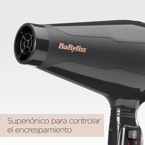 BaByliss ▫️ Secador de cabelo Italian Air Pro com difusor - Motor CA profissional, alta potência de 2200 W, tecnologia iónica anti-frizz, 2 temperaturas e 2 velocidades, fabricado em Itália, preto, 6719DE 4