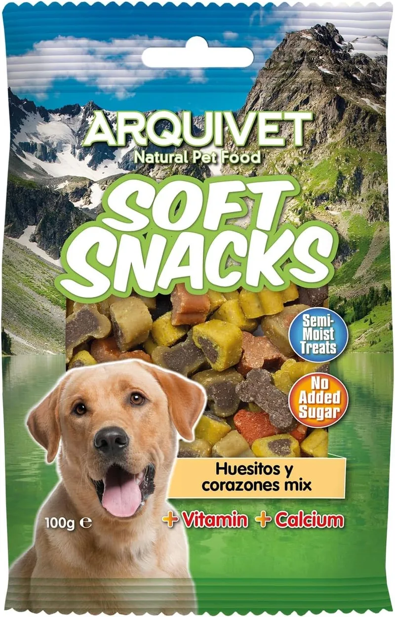 Arquivet ▫️ Soft Snacks para Cães - Pacote Misto de Ossinhos e Corações 14 x 100 g - Snacks Naturais para Cães de Todas as Raças - Prémios, recompensas e guloseimas para cães