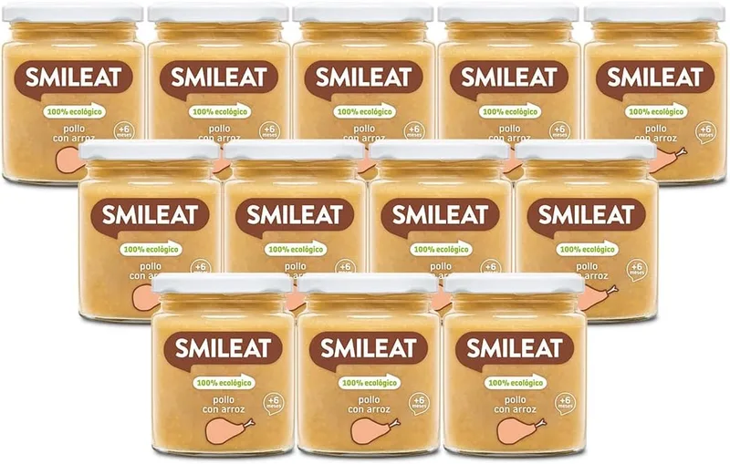 SMILEAT EAT & SMILE ▫️ Batatas fritas de arroz com frango, ingredientes reais, para bebés a partir dos 6 meses - Embalagem de 12 x 230g - 2760g