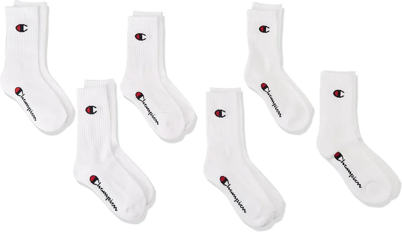 Champion ▫️ Socks Basics - Conjunto de 6 pares de meias curtas unissexo para adulto (Conjunto de 6)