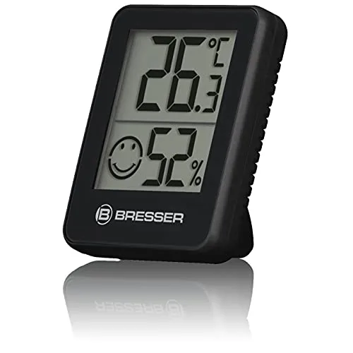 Bresser ▫️ Conjunto de 6 indicadores termohigrométricos Temeo Hygro, para colocar em pé ou fixar na parede, com indicador do clima ambiente, pretos 4