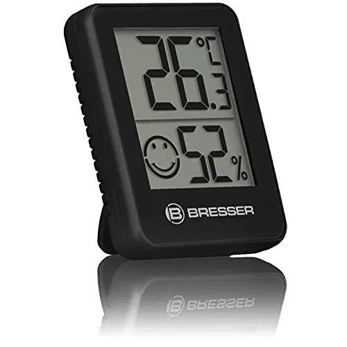 Bresser ▫️ Conjunto de 6 indicadores termohigrométricos Temeo Hygro, para colocar em pé ou fixar na parede, com indicador do clima ambiente, pretos 5