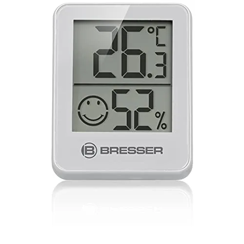 Bresser ▫️ Temeo Termómetro, higrómetro, conjunto de 6 higrómetros para colocar em pé ou na parede, com indicador de temperatura interior, branco 2
