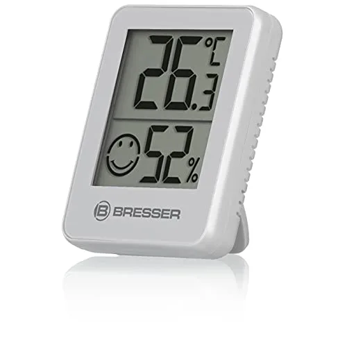 Bresser ▫️ Temeo Termómetro, higrómetro, conjunto de 6 higrómetros para colocar em pé ou na parede, com indicador de temperatura interior, branco 4