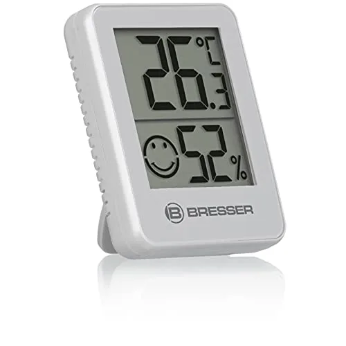 Bresser ▫️ Temeo Termómetro, higrómetro, conjunto de 6 higrómetros para colocar em pé ou na parede, com indicador de temperatura interior, branco 5