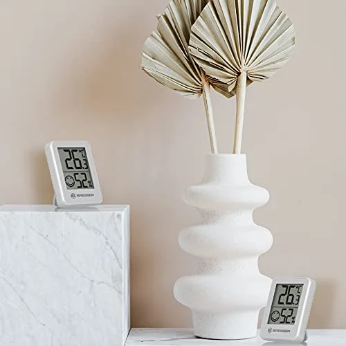 Bresser ▫️ Temeo Termómetro, higrómetro, conjunto de 6 higrómetros para colocar em pé ou na parede, com indicador de temperatura interior, branco 6