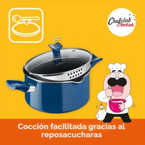 Tefal ▫️ Chefclub by - Conjunto de cozinha (28 cm, panela de 20 cm + tampa, faca de cozinha Fresh Kitchen, 2 tábuas de cortar, livro de receitas G804S404) 3