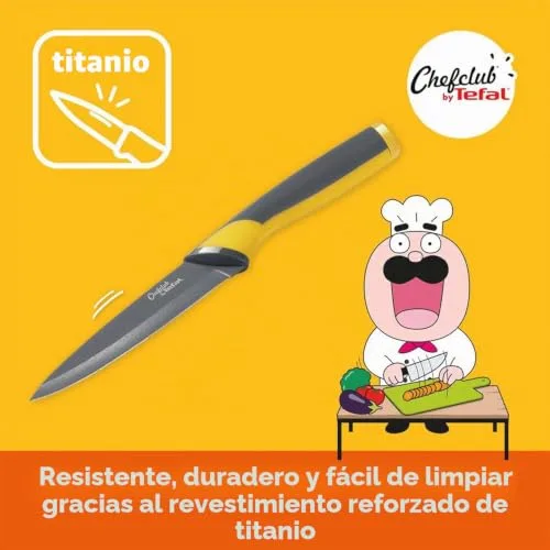 Tefal ▫️ Chefclub by - Conjunto de cozinha (28 cm, panela de 20 cm + tampa, faca de cozinha Fresh Kitchen, 2 tábuas de cortar, livro de receitas G804S404) 7
