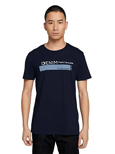 TOM TAILOR Denim ▫️ TOM TAILOR Camiseta de ganga com logótipo impresso para homem 2