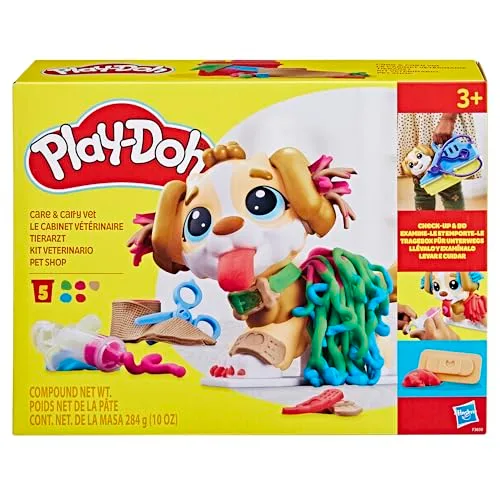 Play-Doh ▫️ Kit Veterinário - Conjunto com cachorrinho de brincar, transportadora, 10 ferramentas, 5 cores 2