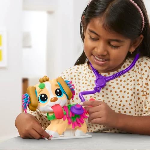 Play-Doh ▫️ Kit Veterinário - Conjunto com cachorrinho de brincar, transportadora, 10 ferramentas, 5 cores 6