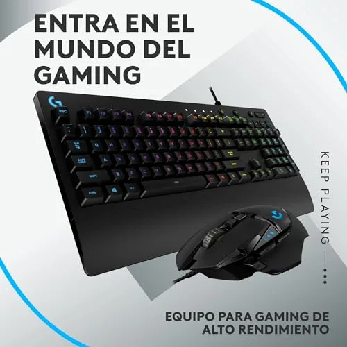 Logitech G ▫️ G502 HERO – Rato com fio e G213, teclado RGB para jogos, botões programáveis, pesos ajustáveis, teclado retroiluminado ajustável, para PC/portáteis, disposição QWERTY ES, preto 2