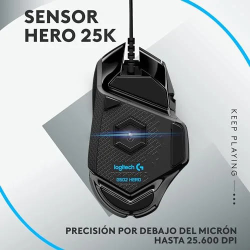 Logitech G ▫️ G502 HERO – Rato com fio e G213, teclado RGB para jogos, botões programáveis, pesos ajustáveis, teclado retroiluminado ajustável, para PC/portáteis, disposição QWERTY ES, preto 3
