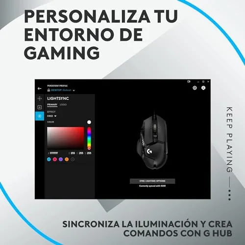 Logitech G ▫️ G502 HERO – Rato com fio e G213, teclado RGB para jogos, botões programáveis, pesos ajustáveis, teclado retroiluminado ajustável, para PC/portáteis, disposição QWERTY ES, preto 7