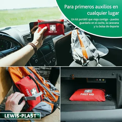 Lewis-Plast ▫️ LEWIS PLAST Kit Completo de Primeiros Socorros com 92 peças para primeiros socorros ao ar livre - Kit em conformidade com as normas europeias para uso em recintos fechados e atividades ao ar livre 4