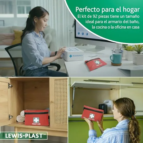 Lewis-Plast ▫️ LEWIS PLAST Kit Completo de Primeiros Socorros com 92 peças para primeiros socorros ao ar livre - Kit em conformidade com as normas europeias para uso em recintos fechados e atividades ao ar livre 5
