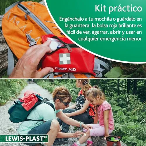 Lewis-Plast ▫️ LEWIS PLAST Kit Completo de Primeiros Socorros com 92 peças para primeiros socorros ao ar livre - Kit em conformidade com as normas europeias para uso em recintos fechados e atividades ao ar livre 6