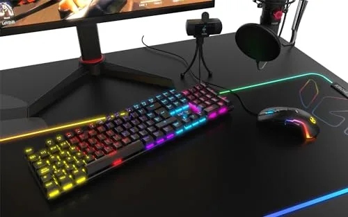 KROM ▫️ KASIC – Teclado mecânico para jogos com RGB, com switches vermelhos, disposição de teclas espanhola, retroiluminação arco-íris, 25 teclas com anti-ghosting e 12 teclas multimédia, modo de jogo, ligação USB – Preto 5