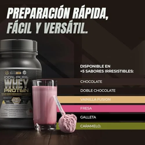 Healthy FUSION ▫️ Whey Protein | Proteína pura com colagénio, magnésio e vitamina B6 | 43 g de proteína + 9 g de BCAA | Melhora os teus treinos, aumenta a massa muscular e fortalece as articulações | 1 kg 5