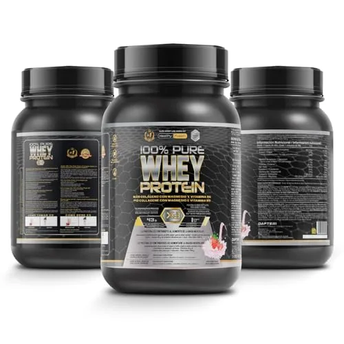 Healthy FUSION ▫️ Whey Protein | Proteína pura com colagénio, magnésio e vitamina B6 | 43 g de proteína + 9 g de BCAA | Melhora os teus treinos, aumenta a massa muscular e fortalece as articulações | 1 kg 6